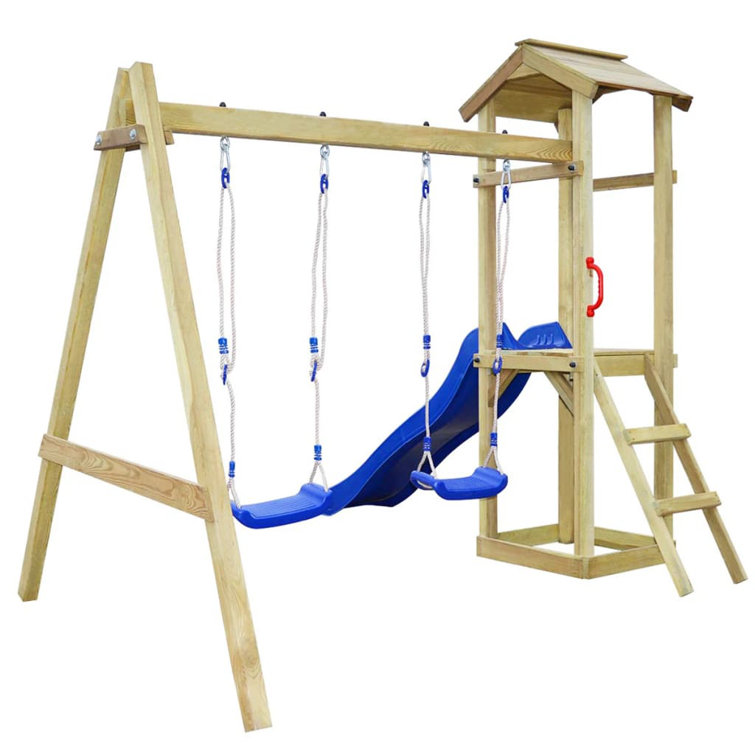 Freeport Park Playhouse Slide Ladder Swing Set Wayfair.co.uk